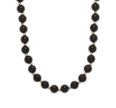 8mm Polished Black Onyx & 14K Gold Necklace